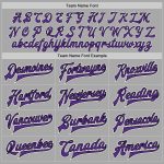 Personalized Bomber Jacket Gray Purple Black Full-Snap Varsity Letterman Personalized Gray Purple-Black Bomber Full-Snap