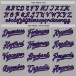 Personalized Bomber Varsity Jacket Gray Purple Black Full-Snap Two Tone Personalized Gray Purple-Black Bomber Full-Snap Varsity