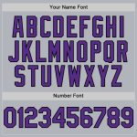 Custom Name and Number Baseball Jersey - Personalized Gray Purple Black Line Authentic Team Apparel Personalized Gray Purple-Black