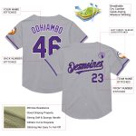 Custom Gray Purple-Black Mesh Authentic Baseball Jersey with Personalized Name and Number - Team Spirit Wear Personalized