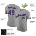 Personalized Performance T-Shirt in Gray Purple-Black for Custom Style and Comfort Personalized Gray Purple-Black Performance