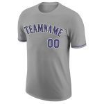 Custom Personalized Team T-Shirt with Name and Number - Gray Purple-Black Performance Shirt Personalized Gray Purple-Black
