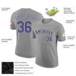 Custom Personalized Team T-Shirt with Name and Number - Gray Purple-Black Performance Shirt Personalized Gray Purple-Black