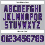 Custom Team Name and Number Performance Vapor Golf Polo Shirt Gray Purple Black Personalized Gray Purple-Black Performance