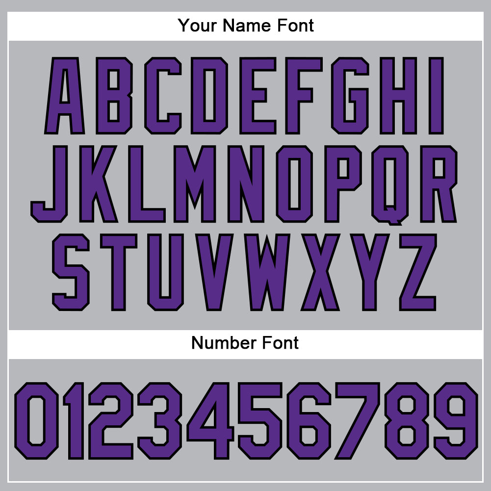 Personalized Gray Purple-Black Performance Vapor Golf Polo Shirt Team Custom Name and Number Custom Team Name and Number Performance Vapor Golf Polo Shirt Gray Purple Black Personalized Gray Purple-Black Performance - Image 5