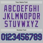 Custom Name and Number Personalized Baseball Jersey - Gray Purple Black Teal Authentic Throwback Style Personalized Gray