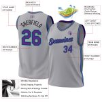 Custom Name Number Throwback Basketball Jersey - Personalized Gray Purple Black Teal Authentic Team Jersey Personalized Gray