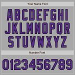 Personalized Unisex Softball Jersey - Gray Purple Black Two-Button Design Personalized Gray Purple-Black Two-Button Unisex