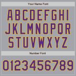 Custom Name Number Baseball Jersey - Purple-Gold Authentic Personalized Gray Team Design Personalized Gray Purple-Gold Authentic