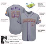 Custom Name and Number Baseball Jersey - Authentic Drift Gray Purple-Gold Fashion Team Jersey Personalized Gray Purple-Gold