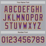 Custom Name and Number Baseball Jersey - Personalized Gray Purple-Gold Authentic Raglan Sleeves Team Apparel Personalized