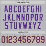 Custom Name and Number Personalized Gray Purple-Gold Baseball Jersey - Authentic Throwback Design Personalized Gray Purple-Gold