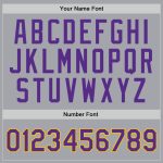 Personalized Authentic Basketball Jersey in Gray Purple-Gold Throwback Style Personalized Gray Purple-Gold Authentic Throwback