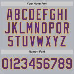 Custom Name and Number Baseball Jersey Gray Purple Gold Line - Personalized Authentic Team Jersey Personalized Gray Purple-Gold