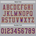 Custom Name and Number Personalized Gray Purple Gold Football Jersey - Authentic Team Gear Personalized Gray Purple-Gold