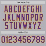 Custom Gray Purple-Gold Baseball Jersey with Name & Number - Personalized Authentic Throwback Team Style Personalized Gray