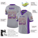 Personalized Football Jersey - Custom Gray Purple and Gold Mesh with Name and Number - Team Apparel Personalized Gray Purple-Gold