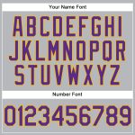 Custom Team Golf Polo Shirt - Personalized Gray Purple Gold Performance Vapor with Name and Number Personalized Gray Purple-Gold