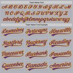Personalized Gray Purple Gold Softball Jersey Unisex Two-Button Design Personalized Gray Purple-Gold Two-Button Unisex Softball