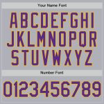 Personalized Gray Purple Gold Softball Jersey Unisex Two-Button Design Personalized Gray Purple-Gold Two-Button Unisex Softball