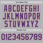 Personalized Throwback Baseball Jersey Gray Purple Old Gold Mesh Custom Name Number Personalized Gray Purple-Old Gold Mesh