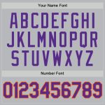 Custom Name Number Personalized Baseball Jersey Gray Purple-Orange Authentic Throwback Team Design Personalized Gray Purple-Orange