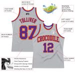 Custom Name Number Authentic Basketball Jersey - Personalized Gray Purple Orange Throwback Design Personalized Gray Purple-Orange