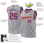 Personalized Basketball Jersey - Authentic Gray Purple Orange Throwback Style Personalized Gray Purple-Orange Authentic Throwback
