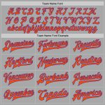 Custom Team Name Number Bomber Jacket Gray Purple Orange Full-Snap Varsity Letterman Personalized Gray Purple-Orange Bomber