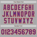 Custom Team Name Number Bomber Jacket Purple Orange Varsity Letterman Two Tone Personalized Full-Snap Gray Personalized Gray