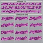 Custom Name and Number Baseball Jersey - Personalized Gray Purple-Pink Authentic Raglan Sleeves Personalized Gray Purple-Pink