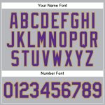 Custom Name Number Personalized Gray Purple Pinstripe Baseball Jersey - Authentic Team Gear Personalized Gray Purple Pinstripe