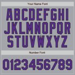 Custom Name and Number Authentic Baseball Jersey in Gray Purple Pinstripe Design - Team Jersey Personalized Gray Purple Pinstripe
