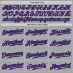 Custom Name and Number Authentic Baseball Jersey in Gray Purple Pinstripe Design - Team Jersey Personalized Gray Purple Pinstripe