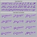 Custom Name and Number Gray Purple Pinstripe Softball Jersey Unisex Two-Button Design Personalized Gray Purple Pinstripe