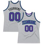 Custom Team Basketball Jersey - Personalized Gray Purple Teal-Black with Name & Number - Authentic Throwback Design Personalized