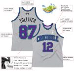 Custom Team Basketball Jersey - Personalized Gray Purple Teal-Black with Name & Number - Authentic Throwback Design Personalized