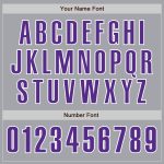 Personalized Authentic Baseball Jersey in Gray Purple and White Personalized Gray Purple-White Authentic Baseball Jersey