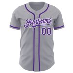 Custom Team Name Number Personalized Gray Purple White Baseball Jersey Personalized Gray Purple-White Authentic Baseball