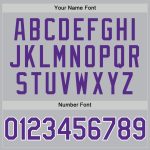 Custom Name and Number Authentic Throwback Baseball Jersey - Personalized Gray Purple White Design Personalized Gray Purple-White