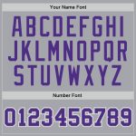 Custom Name and Number Personalized Authentic Throwback Basketball Jersey - Gray Purple White Personalized Gray Purple-White