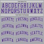 Custom Name and Number Personalized Authentic Throwback Basketball Jersey - Gray Purple White Personalized Gray Purple-White