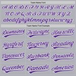 Custom Name and Number Personalized Unisex Softball Jersey - Gray Purple White Two-Button Design Personalized Gray Purple-White