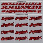 Custom Personalized Baseball Jersey - Gray Red Black, Choose Name & Number, Authentic Team Colors Personalized Gray Red-Black