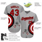 Custom Name Number Baseball Jersey - Personalized 3D Pattern Dart Board Target Gray Red Black Design Personalized Gray Red-Black