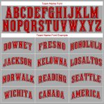 Customizable Authentic Baseball Jersey in Gray Red-Black Colors Personalized Gray Red-Black Authentic Baseball Jersey
