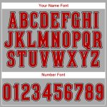 Customizable Authentic Baseball Jersey in Gray Red-Black Colors Personalized Gray Red-Black Authentic Baseball Jersey