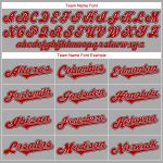 Custom Name and Number Personalized Gray Red-Black Baseball Jersey - Authentic Team Gear Personalized Gray Red-Black Authentic