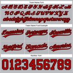 Custom Basketball Shorts with Personalized Name and Number in Gray Red-Black - Authentic Team Sports Gear Personalized Gray