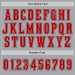 Custom Name and Number Personalized Gray Red-Black Baseball Jersey with Authentic Raglan Sleeves Personalized Gray Red-Black
